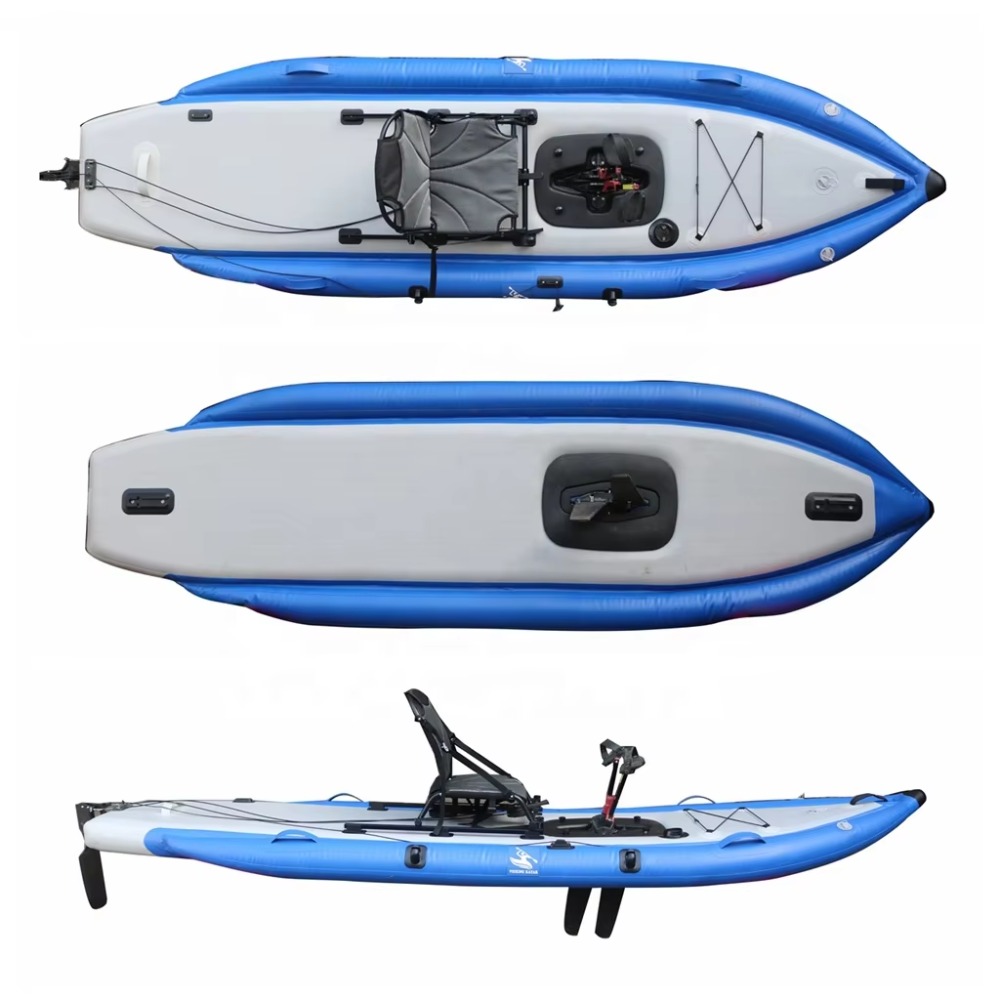 Fishing Kayak Pedal Drive - 12ft Single Sit-On-Top Inflatable Fishing Kayak