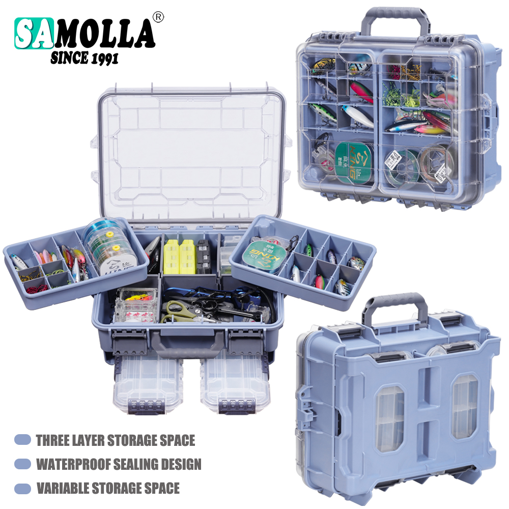 Fishing Kayak Crate - SAMOLLA Fishing Tackle Box Large Capacity