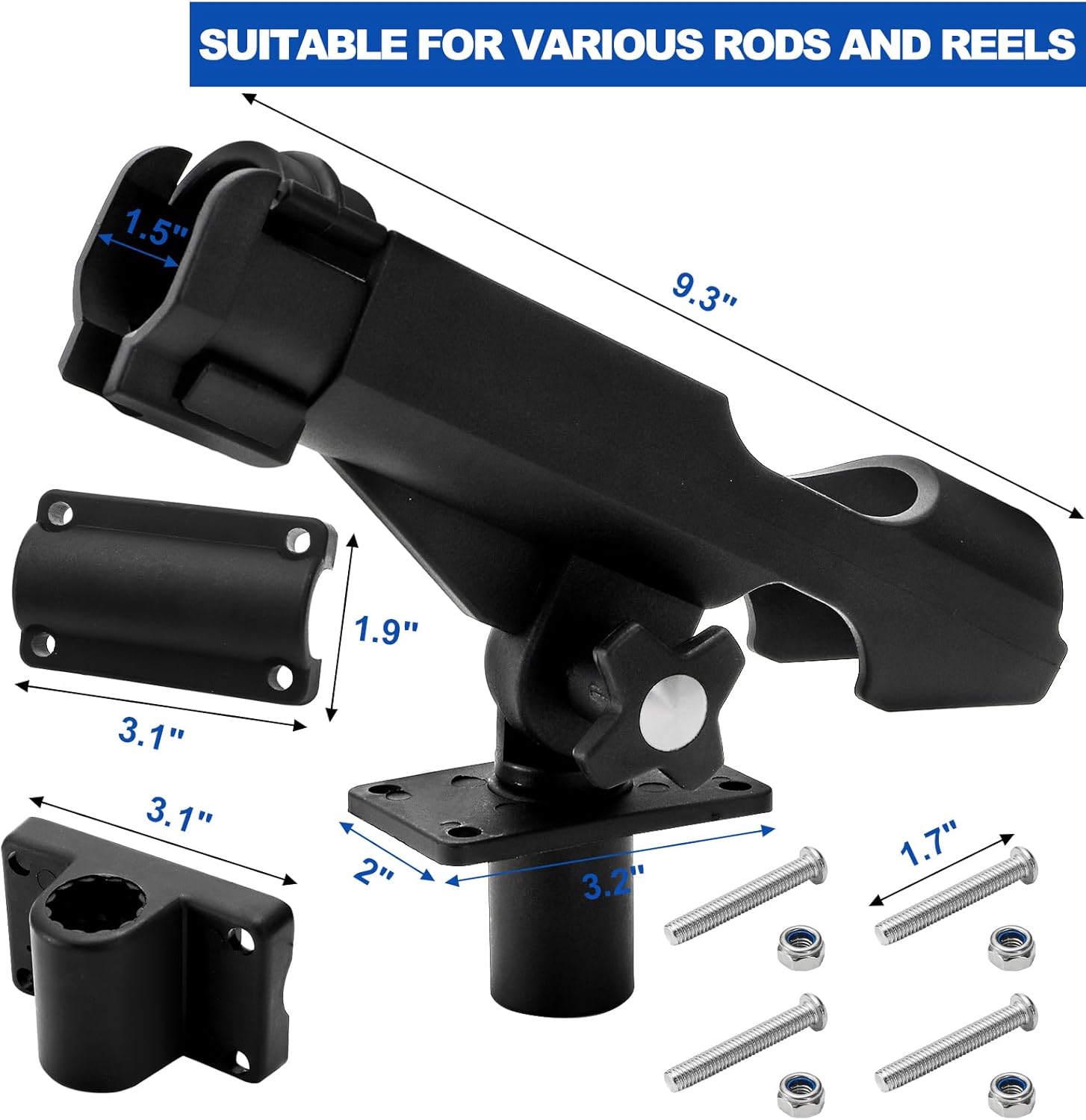 2 Pack Fishing Rod Holder with - Fishing Kayak Rod Holder avis et prix