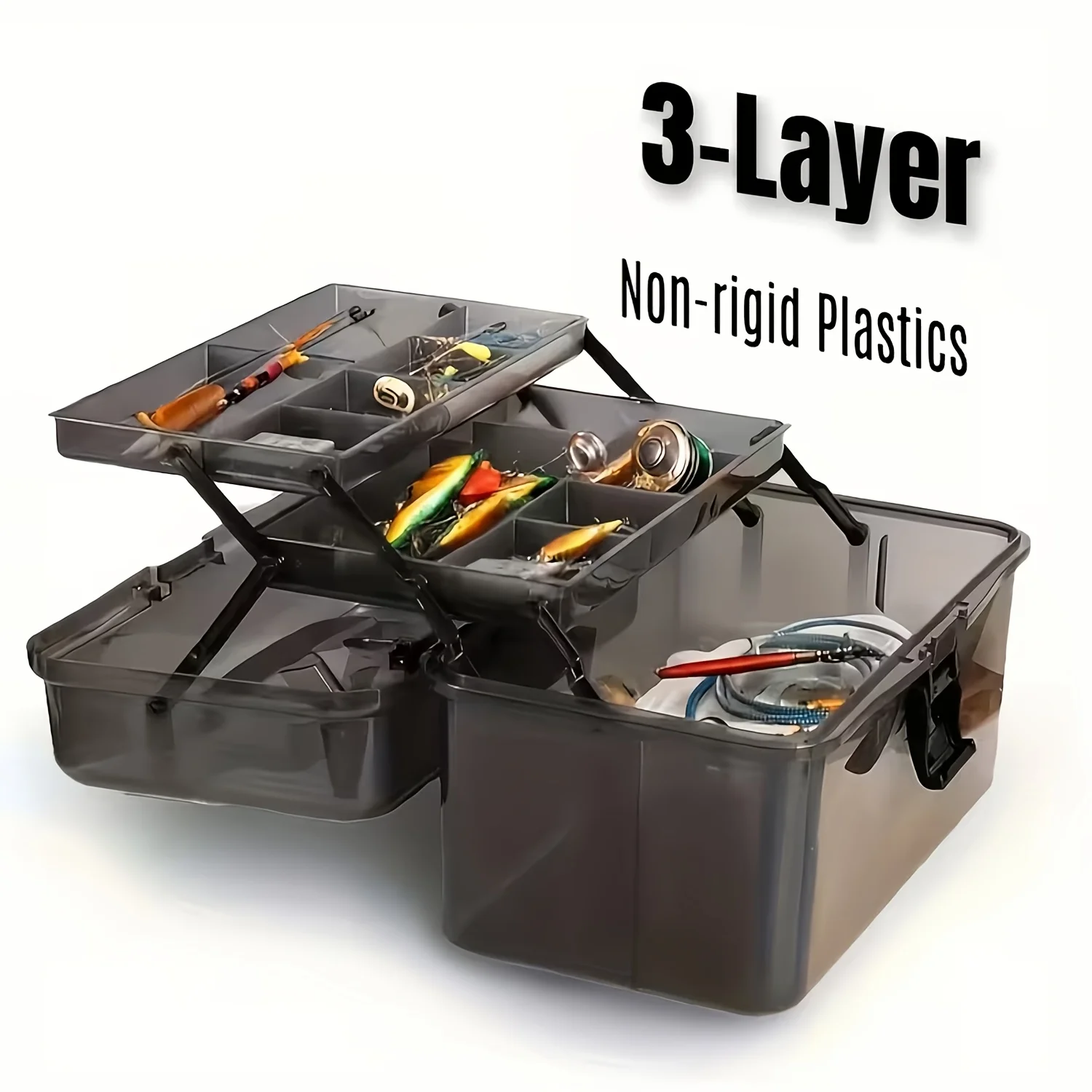 Durable PE Fishing Gear Box |  - Fishing Kayak Crate avis et prix