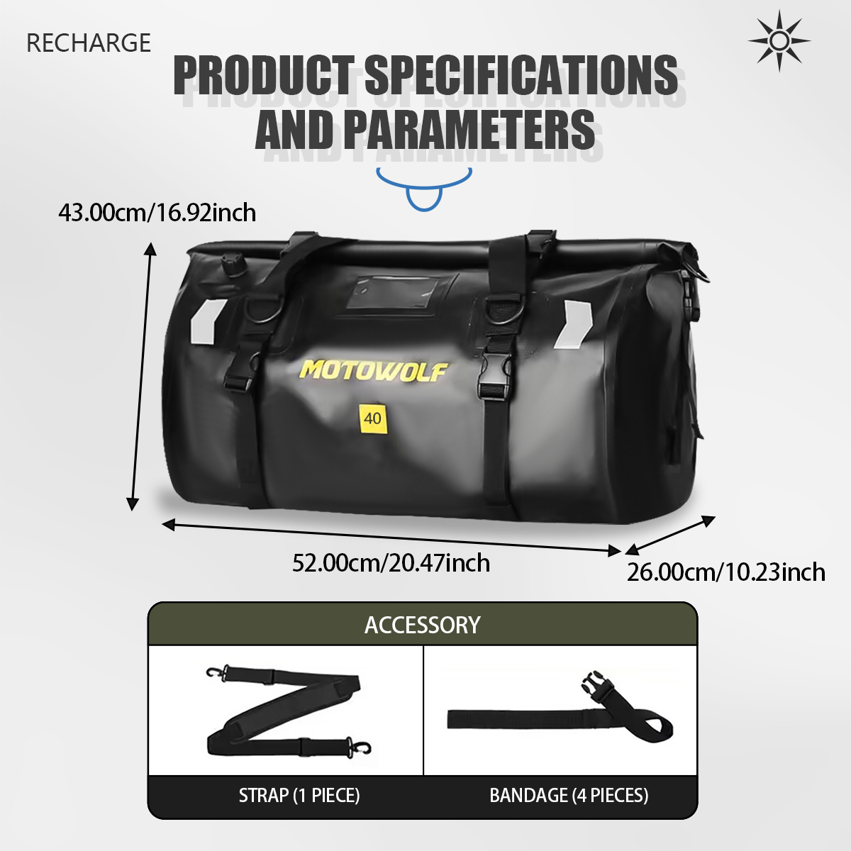 Waterproof Duffel Bag 40L/66L  - Fishing Kayak Storage Bag avis et prix