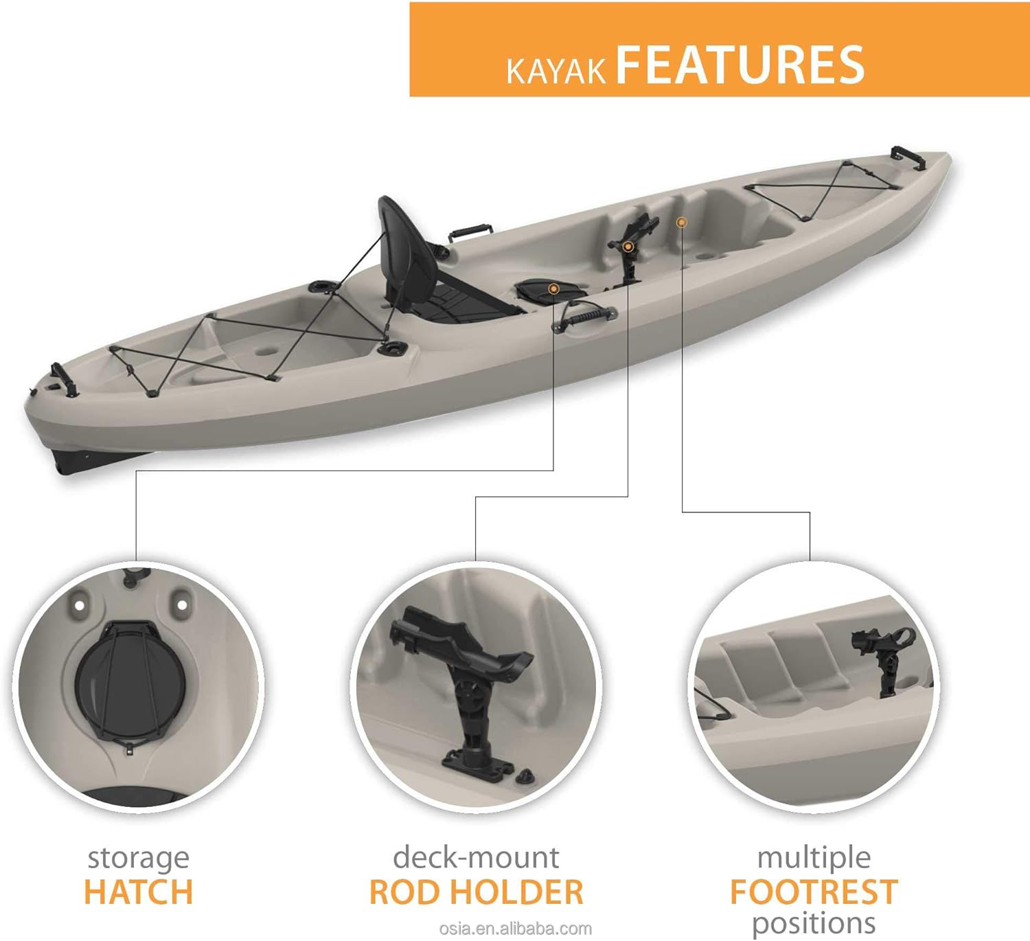 Outdoors Hard Plastic Fishing  - Fishing Kayak Sit In avis et prix