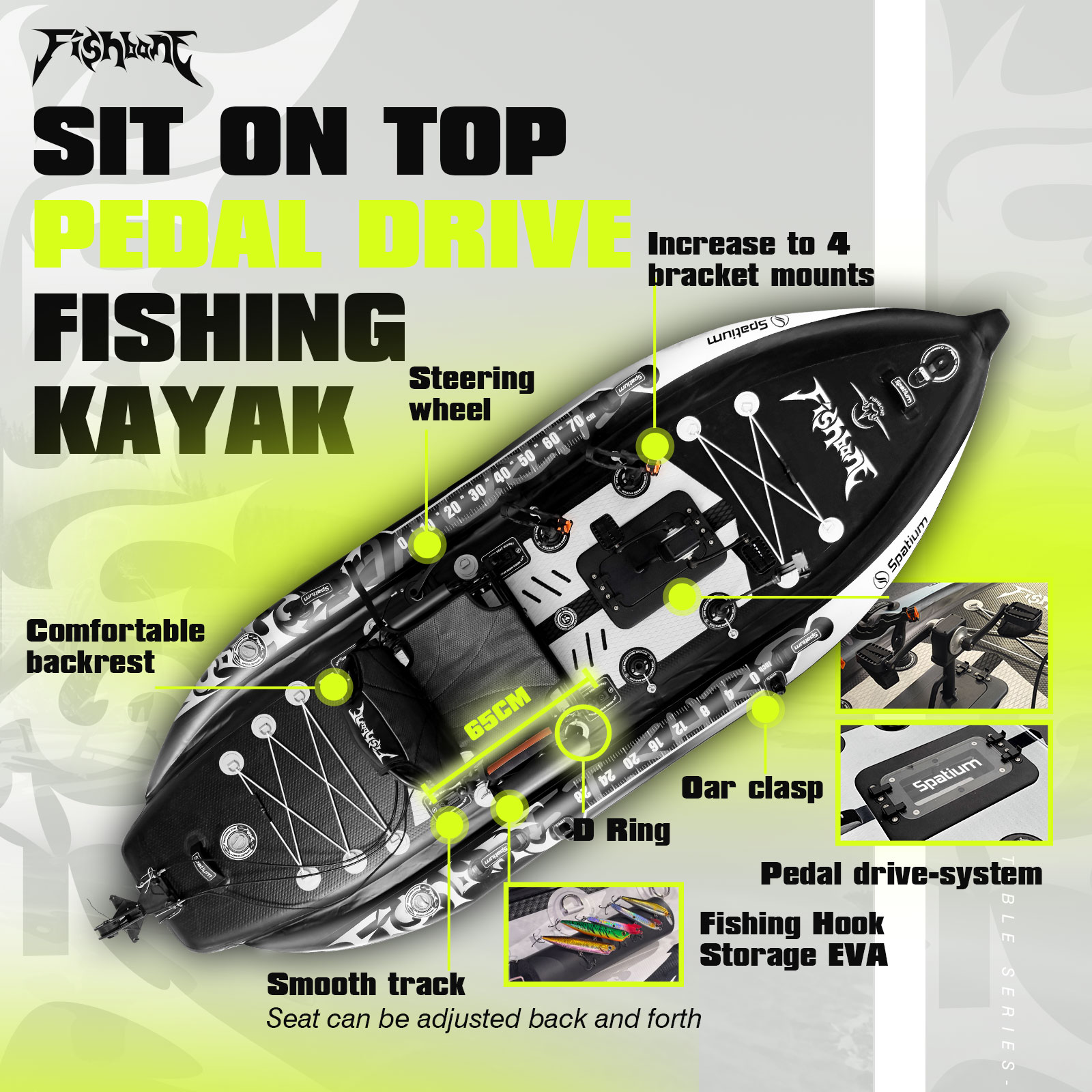Spatium Pedal Kayak Inflatable - Fishing Kayak Pedal Drive avis et prix