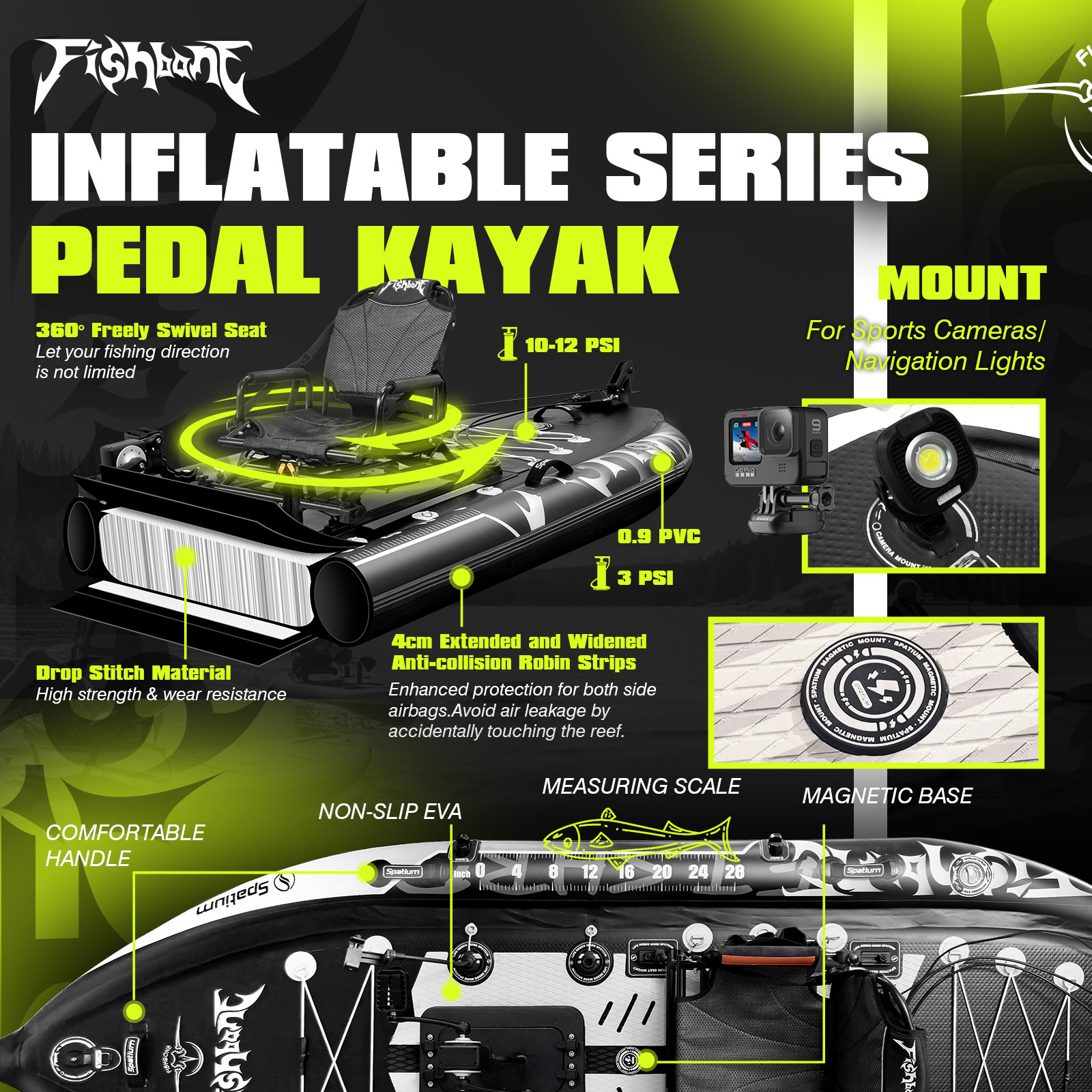Spatium Pedal Kayak Inflatable - Fishing Kayak Pedal Drive avis et prix