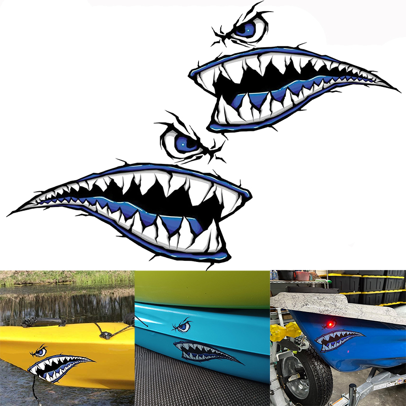 2PCS Shark Teeth Mouth Boat St - Fishing Kayak Sit On Top avis et prix